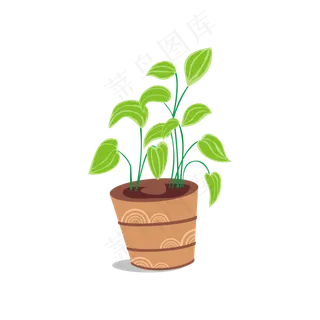 手绘绿植植物盆栽