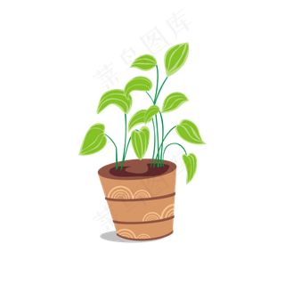 手绘绿植植物盆栽