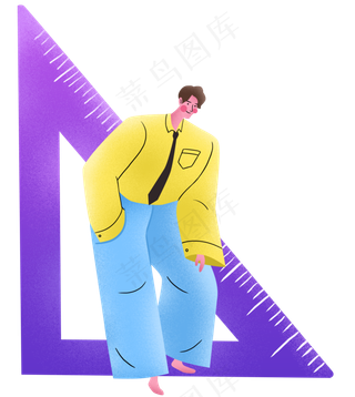 夸张扁平亮色商务职场卡通噪点人,免抠元素
