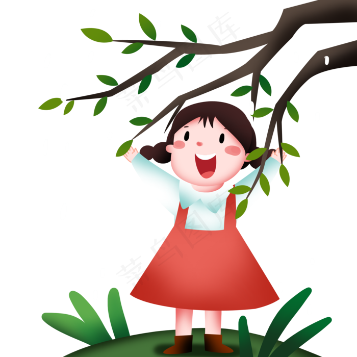 谷雨开心的小女孩