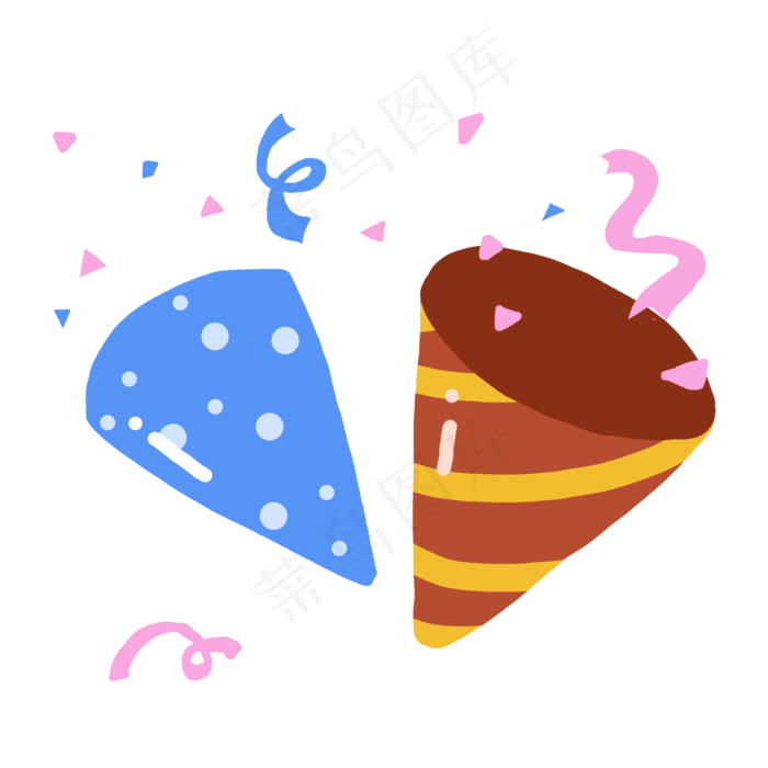 生日撒花卡通插画