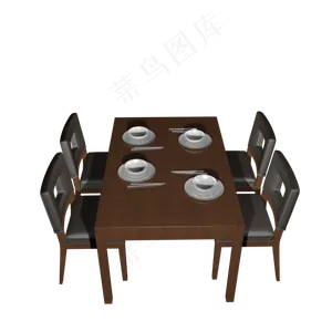 饭桌椅子组合套装正面视角