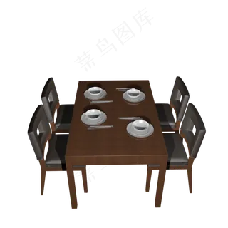 饭桌椅子组合套装正面视角