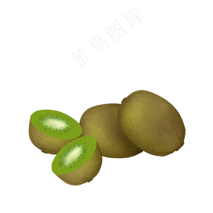 手绘插画风奇异果水果堆