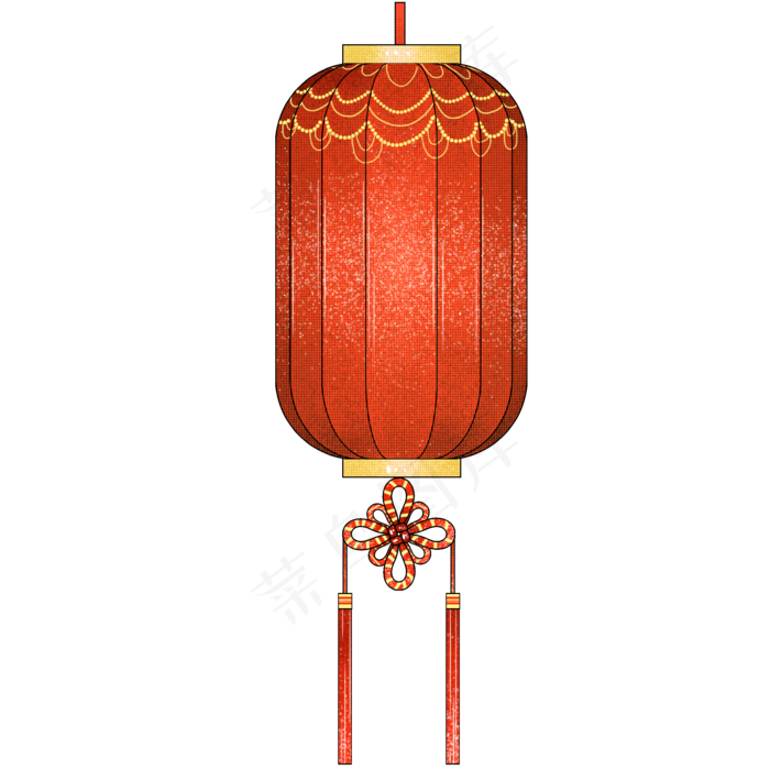 中国结双穗长灯笼,免抠元素