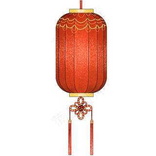 中国结双穗长灯笼,免抠元素