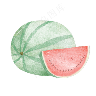 水彩风西瓜