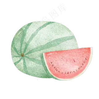 水彩风西瓜