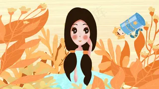 卡通女孩12星座之水瓶座