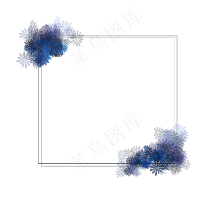 中国风古典墨菊边框手绘免抠高清