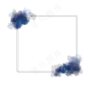 中国风古典墨菊边框手绘免抠高清