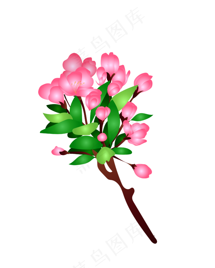 矢量免扣卡通海棠花,免抠元素