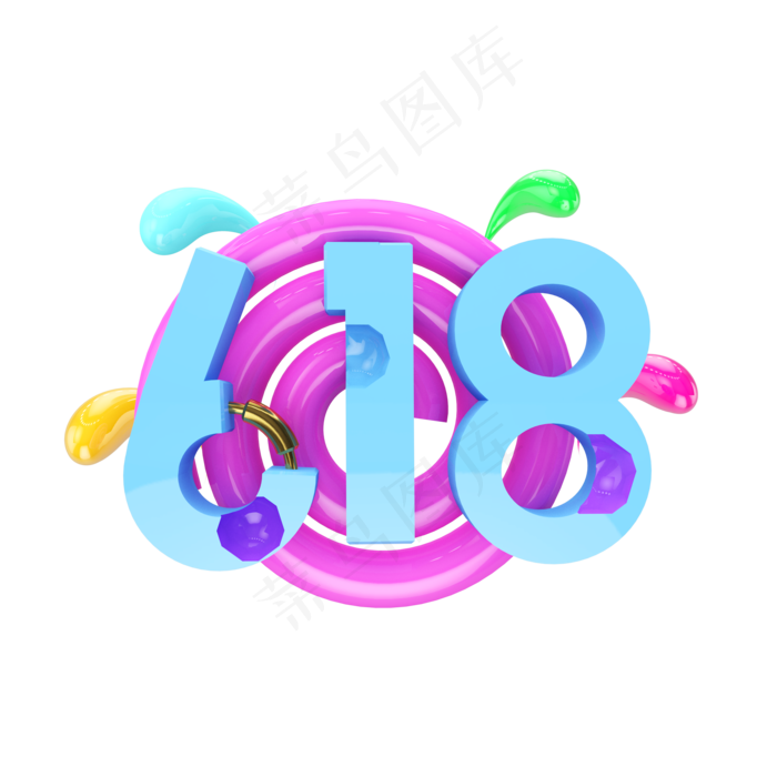 C4D创意618立体装饰舞台(2000X2000)