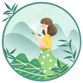 端午节传统节日女孩素材