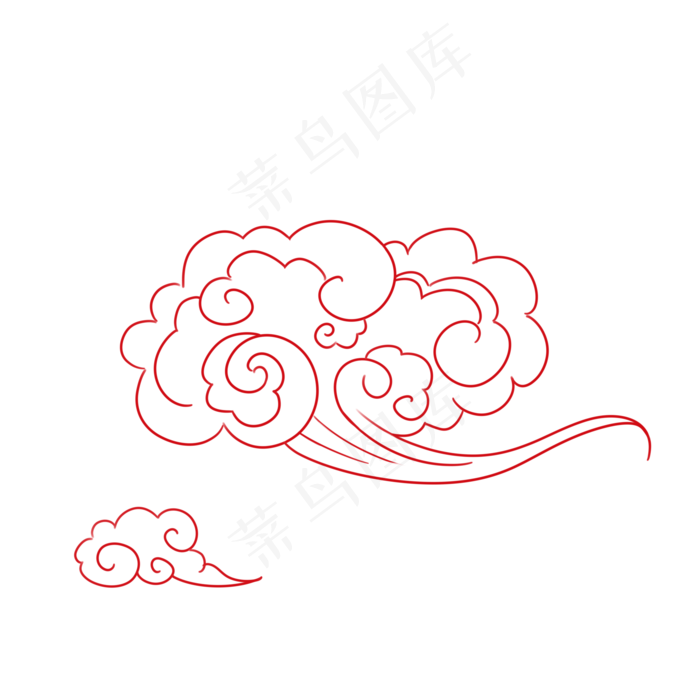 祥云系列古典中国风线性系列,免抠元素(2000X2000(DPI:299))psd模版下载