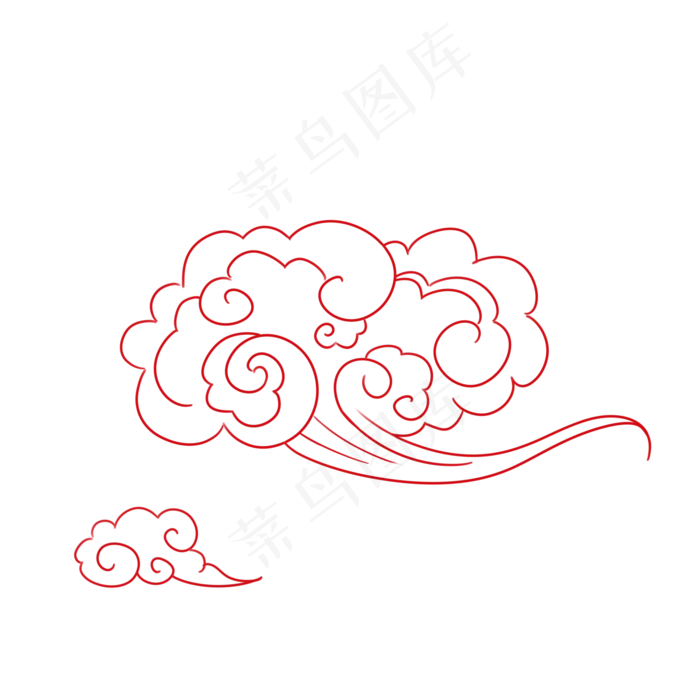 祥云系列古典中国风线性系列,免抠元素(2000X2000(DPI:299))psd模版下载