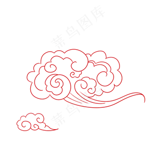 祥云系列古典中国风线性系列,免抠元素