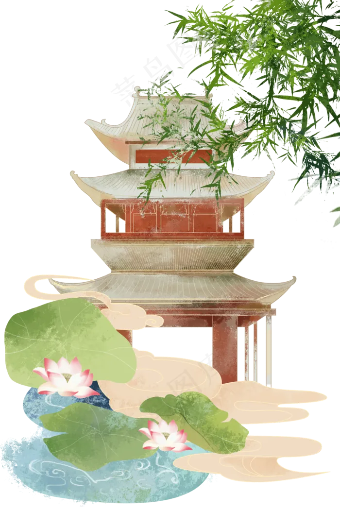 水墨画风景素材图片(3545X5315(DPI:300))psd模版下载