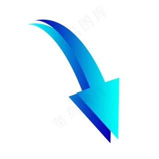 蓝色科技箭头,免抠元素