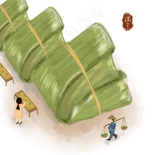 端午节买粽子卖粽子集市PNG图片