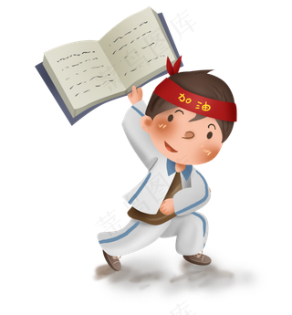 高考冲刺手拿课本学习的男学生,免抠元素