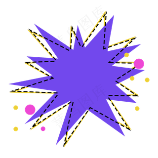 简约紫色爆炸标签边框