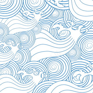 日本浮世绘底纹海浪