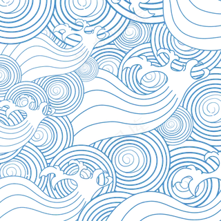 日本浮世绘底纹海浪