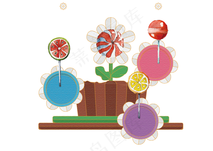 六一儿童节鲜花糖果优惠券(3000X2000(DPI:300))ai矢量模版下载