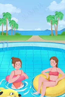 夏天沙滩夏日夏景游泳潜水