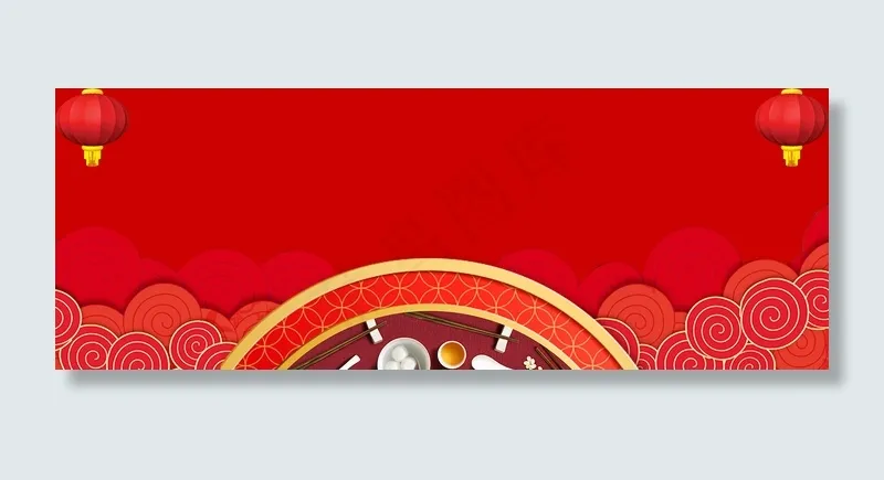 红色喜庆猪年banner(1920*700px 	       )psd模版下载