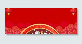 红色喜庆猪年banner