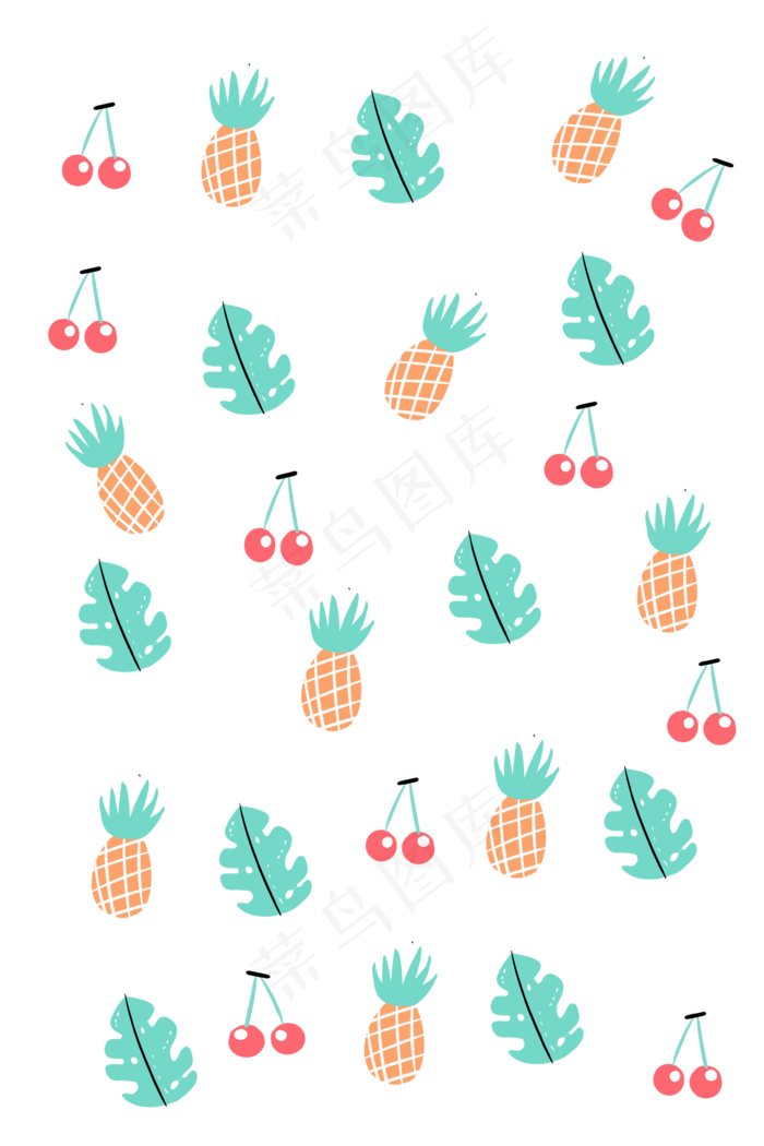 手绘菠萝底纹装饰