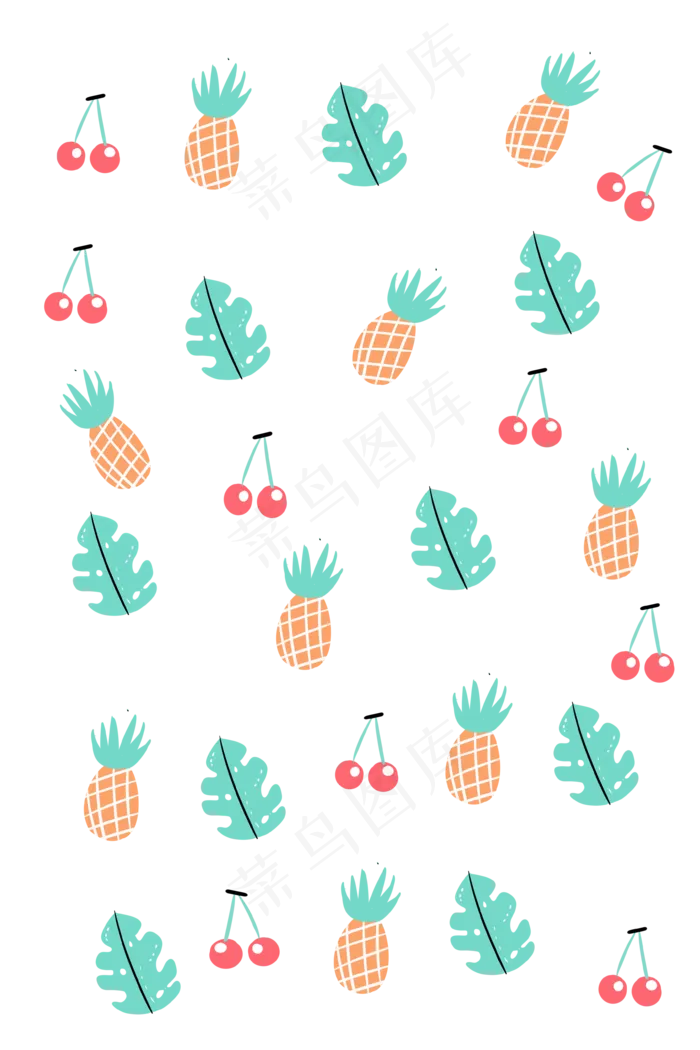 手绘菠萝底纹装饰(3543X5315(DPI:299))psd模版下载