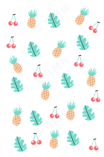 手绘菠萝底纹装饰