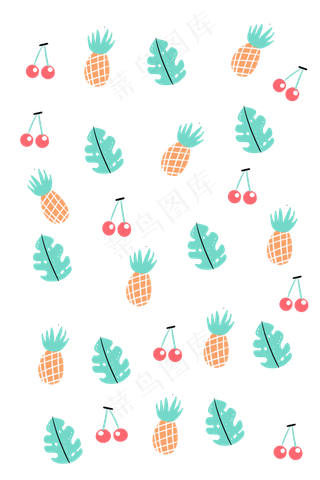 手绘菠萝底纹装饰