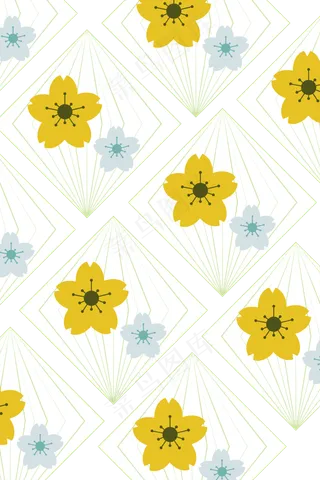 中国印花碎花底纹黄色,免抠元素