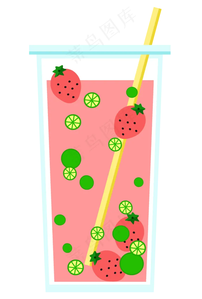 草莓果汁饮料(2000X2953(DPI:300))psd模版下载