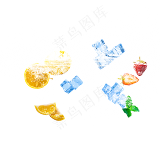 夏日冰镇水果,免抠元素