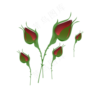 矢量手绘卡通玫瑰