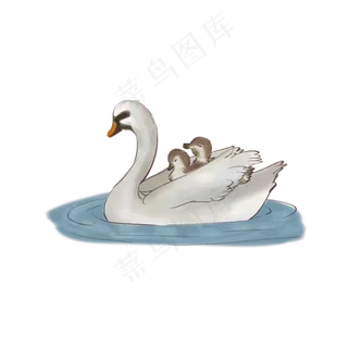 母亲节手绘动物鹅母子形象