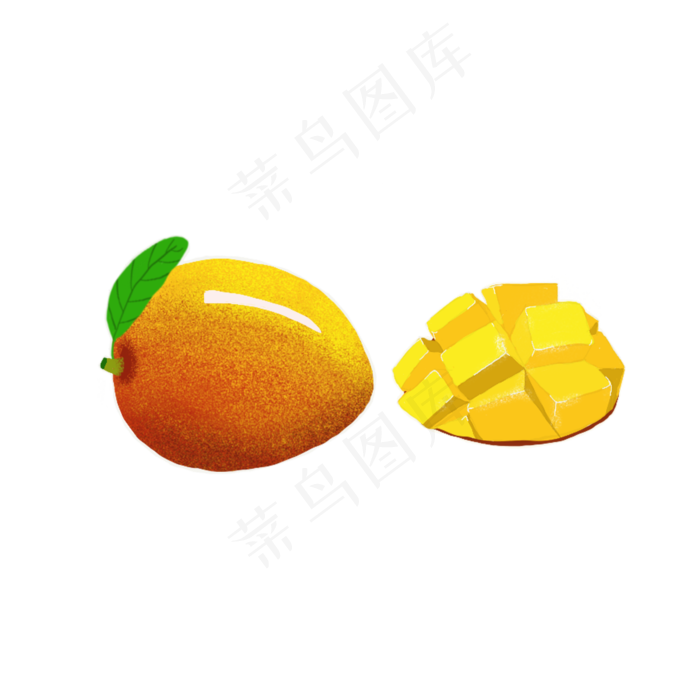 芒果夏季水果黄色卡通(2000X2000(DPI:300))psd模版下载