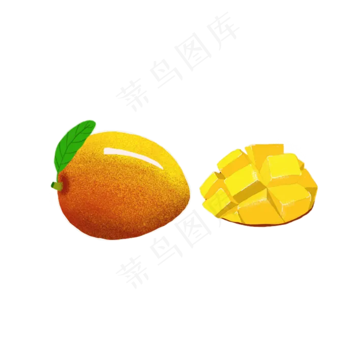 芒果夏季水果黄色卡通(2000X2000(DPI:300))psd模版下载