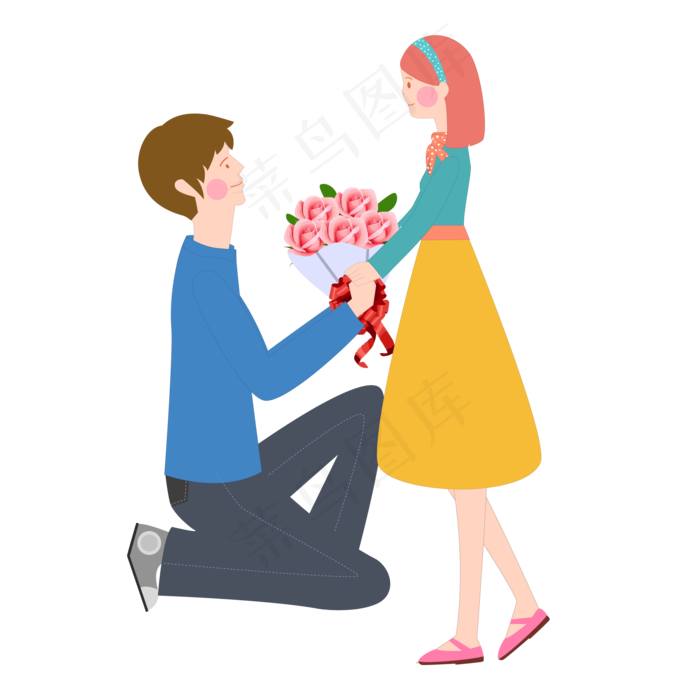 七夕节表白求婚牛郎织女唯美矢量