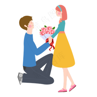 七夕节表白求婚牛郎织女唯美矢量