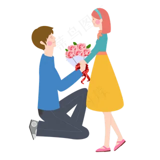 七夕节表白求婚牛郎织女唯美矢量