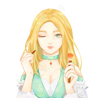 一个眨着眼睛的可爱女孩免抠图