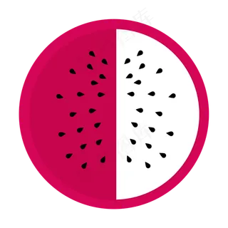 红色矢量火龙果图标