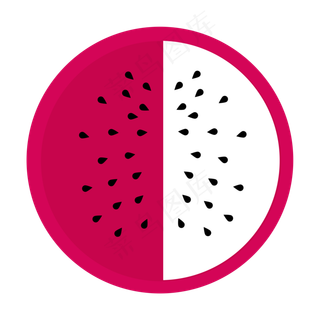 红色矢量火龙果图标