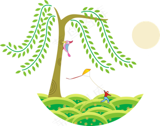 手绘二十四节气春天装饰素材